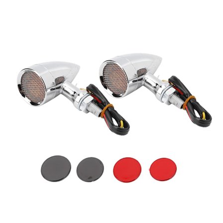 2 kpl Moottoripyörän suuntavilkkulamppu Jarruvalo Vintage-säleikön muokkaustarvike Valkoinen