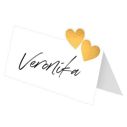 Bordkort med Guldhjerter