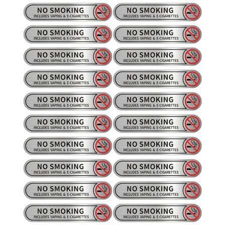 20 stk. Ingen Rygning Bilklistermærker PVC-etiket Ingen Rygning Advarselsmærker