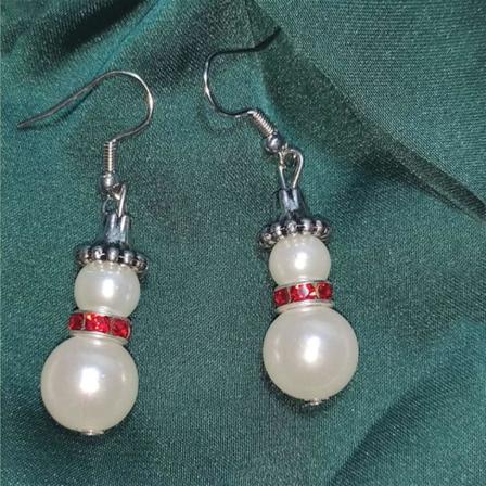 3 par Vintage Snemand Øreringe Tegneserie Snemand Drop Dangle Øreringe Til Kvinder Piger (Sølv Hvid) (di-3)