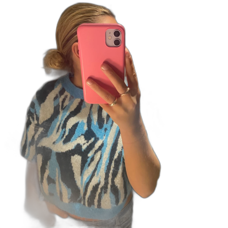 Cool mönstrad stickad tröja