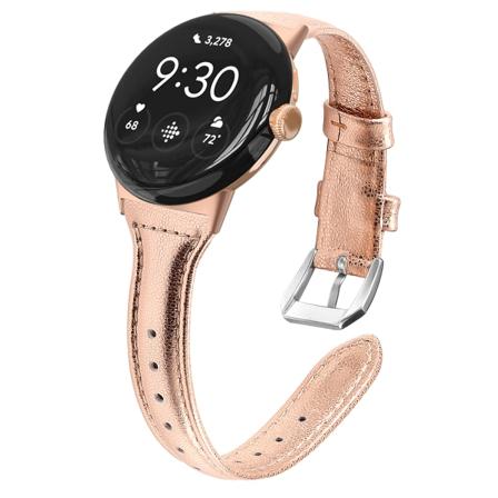 Klockarmband I Äkta Läder Rose Guld Google Pixel Watch