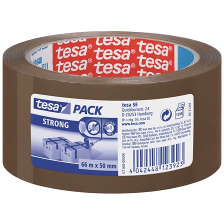Tesa Packband strong 66m x 50mm braun 57168