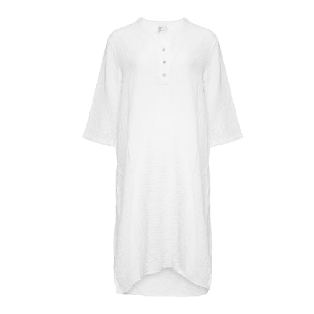 Tiffany 18970p, Long Shirt Dress With Pocket, Linen - White Klänningar Dam Vit M/L