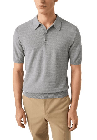 Eton Randig Piké Tröjor Herr Grå XL