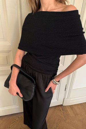 NA-KD Haut drapé en maille de lurex - - Noir - XS