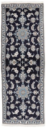 Nain Rug Oriental Runner Black/Dark Grey (Wool, Persia)