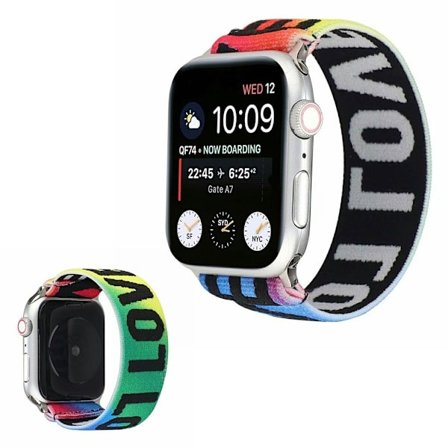 Apple Watch Series 6 / 5 40mm klæde mønster rem - Rainbow Love