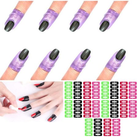 Punainen, musta, vihreä, sininen, violetti (3 arkkia kutakin) - 15 arkkia (75 kpl) Kynsinauhasuojat, Kynsilakkasuojat, Korvaa nestemäisen lateksin: 