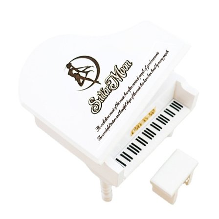 08 Musik "Sailor Moon" Vitt piano Trämusikdosa