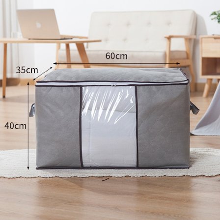 2-pack Klädförvaringsväskor, Vikbar Förvaringslåda för Under Sängen, Täcke Förvaringsskydd Garderobsorganisatör, för Kläder, Grå