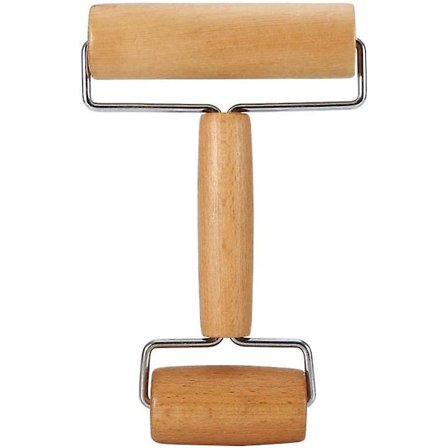 Rulla puinen leivonta-alusta kahvalla - Keittiöväline leivontaan, tortilloille, pizzalle, kekseille ja muuhun