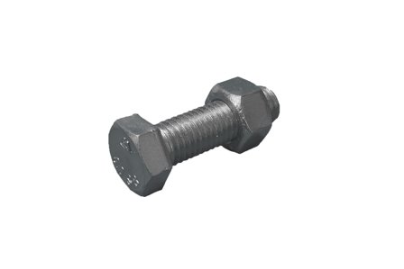 Stafa 0118600019 Teräsrakenneruuvi 16 mm, mutterin kanssa, FZB 8.8, EN 15048 16 x 80 mm, 25 kpl, Kiinnitys