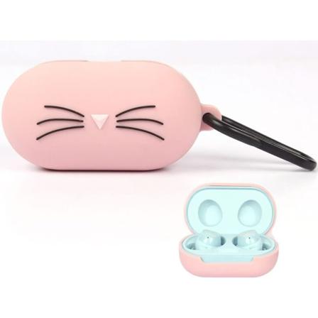 Det skyddande case är kompatibelt med Samsung Galaxy _Buds Plus 2020 / Galaxy _Buds 2019 hörlurar, Cute Cartoon Cat-Pink