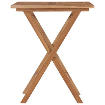 Vidaxl Hopfällbart Trädgårdsbord 60x60x75 Cm Massivt Teakträ Brun
