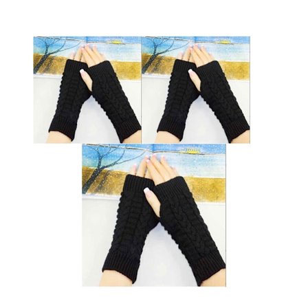 3 par Dame Vinterhandsker med Åbne Fingre, Korte Computerhandsker