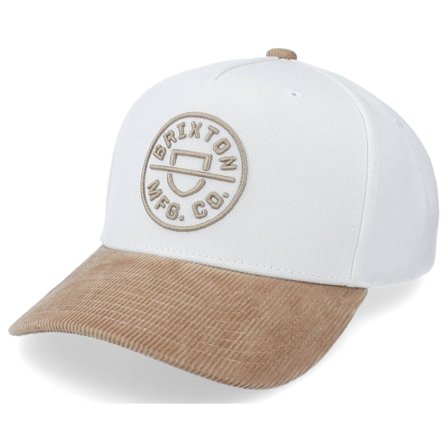 Brixton - Weiss Adjustable Cap - Crest C Medium Profile White/Khaki Adjustable @ Hatstore