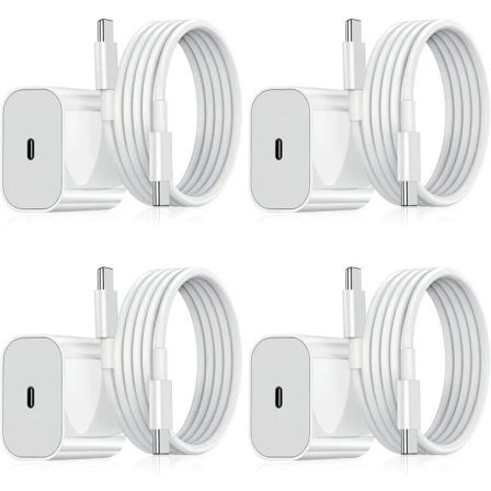 4-pak - PD20W oplader og kabelsæt til Apple 16 hurtigopladning mobiltelefon opladningshoved hurtigopladning iPhone 15 datakabel