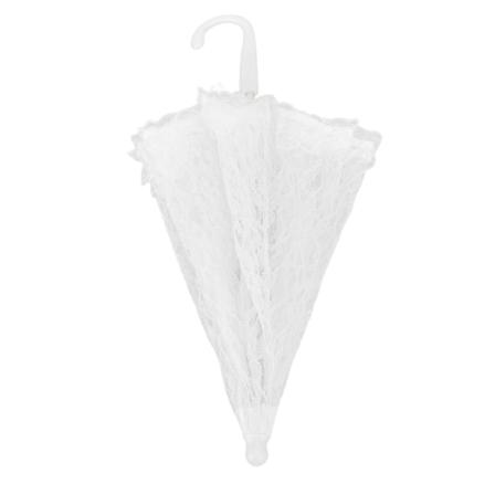Blondeparaply Hvit brudebryllupsbroderi Paraplydansdekorert paraply for sceneopptreden