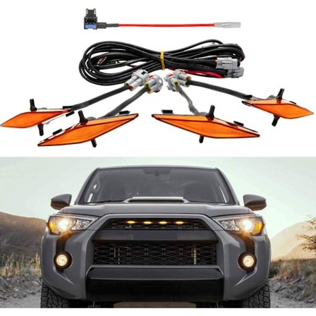 4 stk LED Amber-lys (Amber) med sikring og instruksjoner for 201