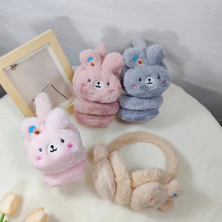 Cartoon Rabbit Winter Warm Earmuffs For Children Girls Thick Plush Ear Cover Women Kids Soft Ear Protection Warmer Ear Muffs