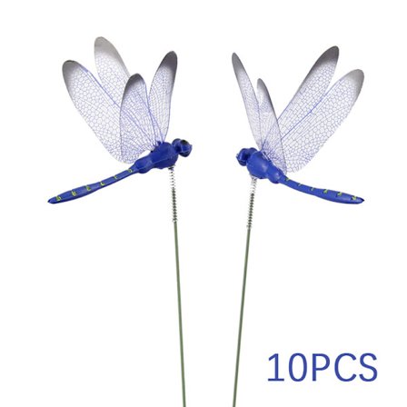 10 st Trollsländor Insats Pinne Dekoration Trädgårdsarbete Prydnad Blå 10 ST