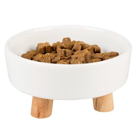 Keramikk Matskål med Trebein, Hvit - 700ml