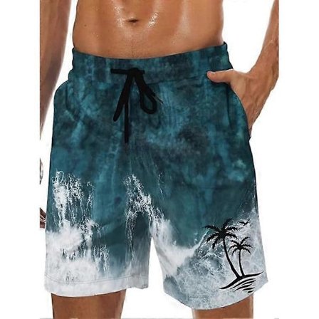 Badeshorts til mænd hawaiiansk badedragt med netforing badeshorts strandshorts