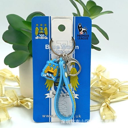 Gos- Fodboldfans PVC Nøglering C spænde rep Bold mark fan nøglering Manchester city