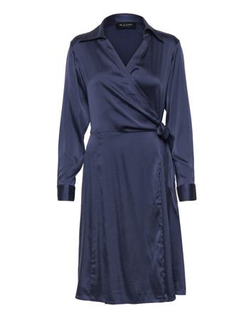 3176 Matt Main - Wrap Dress N Dresses Wrap Dresses Navy SAND