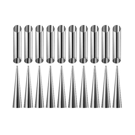 Cannoli Bakeformsett, Kremhornformsett Krem Rustfritt Stål Cannoli Rørformer Kjegle Bakin_Kvalitetsgåvor