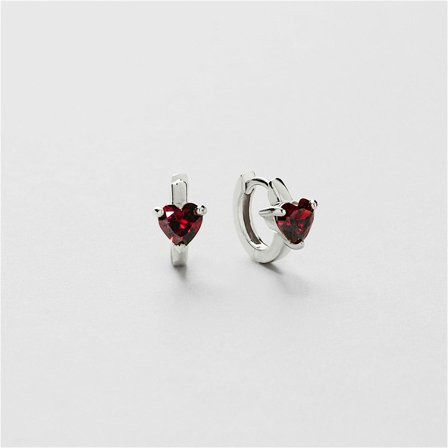 Red Heart Huggies - Sterling Silver - Safira