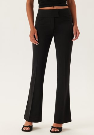 Bubbleroom - Soft Suit Flared Trousers - Black - Kläder