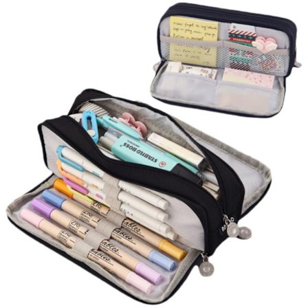 Case Dragkedja Pennfodral 3 fack Stationär väska - stock