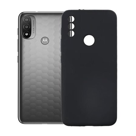 Motorola Moto E20 Silikonskal med Kameraskydd - Svart