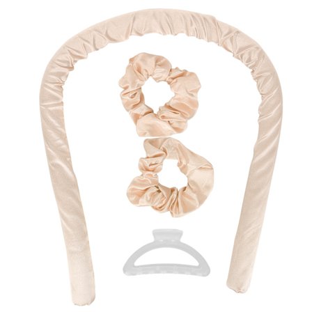 Krøllefjerner til hår uden varme - Hårruller til hovedbånd - DIY sovekrøllejern - Champagne