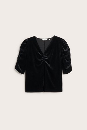 Kappahl | Bluzka z weluru | Czarne
