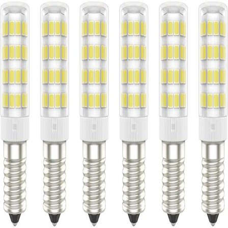 E14 LED-pærer, 5W (svarende til 50W), kold hvid (6000K), AC220-240V, 300 lumen, 6-pak - (Kold hvid, 5W) [Energi A+]