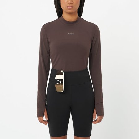 Salomon - Langermet t-skjorte kvinner Shakeout Bliss - Coffee Bean