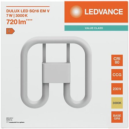 LEDVANCE LED Dulux SQ16 EM V 7W 830 GR8 2pin