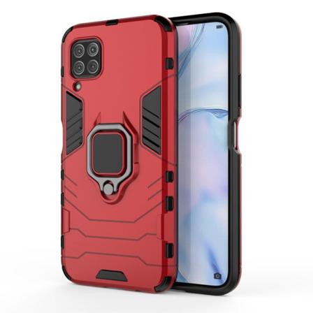 Huawei P40 Lite - Hybrid Ring Skal - Röd Red Röd