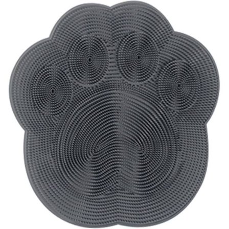 Dusj fot skrubber med sklisikre sugekopper, eksfolierende fot skrubber matte i dusjen, større størrelse lindrer sliten fot rengjøringsbørste (grå)