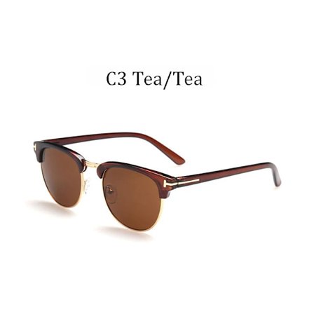 Lyxiga James Bond Classic modevarumärke Herr Dam tom solglasögon Kvinnlig Halv ram UV400 manlig T solglasögon oculos Gafas de sol