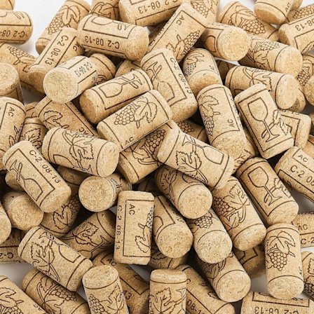 100 stk. Naturlige vinkorker 2,1x4 mm Premium Rett Korkstopper Naturlige Tre-korker Utmerket for Vinflasker, Ølflasker