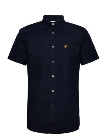 Cotton Slub Short Sleeve Shirt Kortermet Skjorte Marineblå Lyle & Scott*Betinget Tilbud