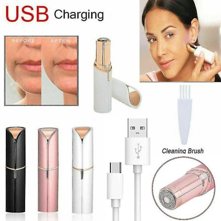 Flawless Facial Hair Remover USB Uppladdningsbar 18k guldpläterad resultat som Jm