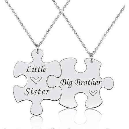 Storebror Lillesøster Halskæde til Drenge Piger Lillesøster Fødselsdagsgaver fra Storebror Matchende Halskæder [BR]