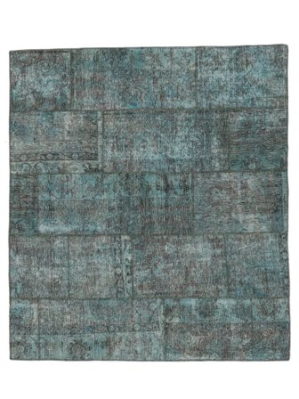 203X227 Tapis Patchwork Moderne Petrole Foncé/Vert (Laine, Perse) Carpetvista