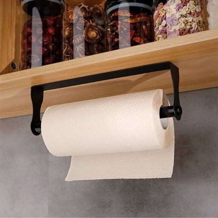 Papirholder i rustfrit stål - Sort