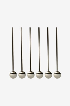 Dorre - Coctailskje Tor sugerør 6-pk - Sølv - Bar- & drinktilbehør - Fra Homeroom